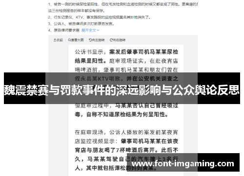 魏震禁赛与罚款事件的深远影响与公众舆论反思